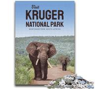 Rompecabezas de 1000 Piezas para Adolescentes y Adultos Visita el Parque Nacional Kruger Toda la Familia a Partir de 14 años (50x75cm)