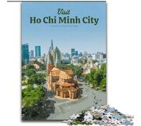 Rompecabezas de 1000 Piezas para Adolescentes y Adultos Visita la Ciudad de Ho Chi Minh Juegos educativos Decoración del hogar Juego Educativo para cumpleaños y Navidad (26x38cm) 1000 Piezas