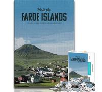 Rompecabezas de 1000 Piezas para Adolescentes y Adultos: Visita Las Islas Feroe Juego Educativo, Regalo Ideal para Toda la Familia (38x26cm)