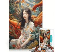 Rompecabezas de 1000 Piezas para Adolescentes y Mujeres con temática de Naturaleza y Arte Chino Un Juego práctico Divertido y con Humor Regalo Ideal para Amigos y Familiares 38x52cm