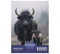Rompecabezas De 1000 Piezas para Adolescentes Yak Animal Family Rompecabezas Juegos De Relajación Análisis Y Lógica Desafío Educativo 52x38cm/1000pcs