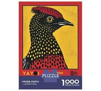 Rompecabezas De 1000 Piezas para Adolescentes Yayoi Kusama Bird No.2 Exhibition Poster Rompecabezas para Adultos Juegos Familiares Decoración De Pared Regalos Y Cumpleaños Únicos 70x50cm/1000pcs