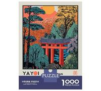 Rompecabezas De 1000 Piezas para Adolescentes Yayoi Kusama Landscape Retro Exhibition Poster Rompecabezas para Adultos Juegos Relajantes Decoración Interacción Entre Padres E Hijos 52x38cm/10