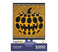 Rompecabezas De 1000 Piezas para Adolescentes Yayoi Kusama Pumpkin No.4 Exhibition Poster Rompecabezas para Adultos Juguetes De Bricolaje Desafío Difícil Cumpleaños 70x50cm/1000pc