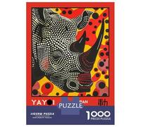 Rompecabezas De 1000 Piezas para Adolescentes Yayoi Kusama Rhino No.4 Exhibition Poster Rompecabezas para Adultos Juguete Decoración De Pared Decoración Cumpleaños, Navidad 38x26cm/1000p