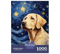Rompecabezas De 1000 Piezas para Adolescentes Yellow Labrador Van Gogh Rompecabezas para Adultos Juegos Familiares Corte De Precisión Regalos Y Cumpleaños Únicos 38x26cm/1000pcs
