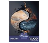 Rompecabezas De 1000 Piezas para Adolescentes Yin Yang Day and Night Rompecabezas Juegos Divertidos Carrera De Velocidad Manual Cumpleaños 52x38cm/1000pcs