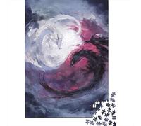 Rompecabezas De 1000 Piezas para Adolescentes Yin Yang Dragons Art Print Rompecabezas para Adultos Juguetes Antiestrés Mejora La Memoria Gran Regalo para Jugar 70x50cm/1000pcs