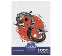 Rompecabezas De 1000 Piezas para Adolescentes Yin Yang Dragons Rompecabezas Juegos Relajantes Análisis Y Lógica Juego Desafiante Regalos 38x26cm/1000pcs
