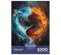 Rompecabezas De 1000 Piezas para Adolescentes Yin Yang Fire & Water Rompecabezas Juegos De Relajación Análisis Y Lógica Desafío Educativo 70x50cm/1000pcs