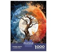 Rompecabezas De 1000 Piezas para Adolescentes Yin Yang Tree Art Print Rompecabezas para Adultos Juguetes De Bricolaje Montaje De Patrones Ayuda A Ejercitar El Cerebro 38x26cm/1000pcs