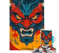 Rompecabezas de 1000 Piezas para Adolescentes Yokai Oni Demon Rompecabezas para Adultos Juegos relajantes Desafío difícil cumpleaños (Tamaño 38x26cm)