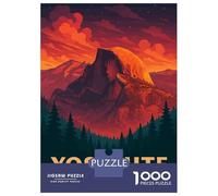 Rompecabezas De 1000 Piezas Para Adolescentes Yosemite National Park Poster - Half Dome Sunset Mountain Landscape Wall Art Rompecabezas Para Adultos Juegos Relajantes Desafío Difícil Diversión En Casa