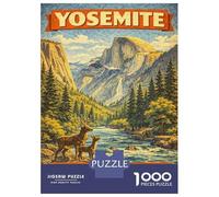 Rompecabezas De 1000 Piezas para Adolescentes Yosemite National Park Vintage Rompecabezas para Adultos Juego Práctico Pero Divertido Y Humorístico para Cumpleaños, Navidad 38x26cm/1000pcs