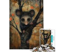 Rompecabezas de 1000 Piezas para Adolescentes Zarigüeya en otoño Rompecabezas para Adultos Juegos relajantes Decoración de Pared Desafío Educativo (Tamaño 38x26cm)