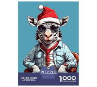 Rompecabezas De 1000 Piezas para Adolescentes Zebra Christmas Rompecabezas para Adultos Decoración De Pared De Juguete Mejora La Memoria Regalos Y Cumpleaños Únicos 38x26cm/1000pcs