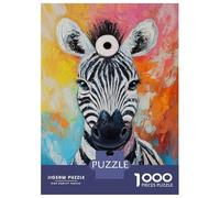 Rompecabezas De 1000 Piezas para Adolescentes Zebra Whimsy Roll on Head Rompecabezas para Adultos Juego Práctico Pero Divertido Y Humorístico Regalos para Reducir El Estrés 52x38cm/1000pcs