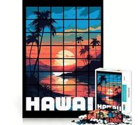 Rompecabezas de 1000 Piezas para Adolescentes Zen Calm Hawaii Sunset Decoración para articulaciones Juguete para ejercitar la Mente Juego para Relajarse Regalo Divertido de Navidad (38x26cm)