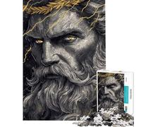 Rompecabezas de 1000 Piezas para Adolescentes Zeus Dios del Trueno Rompecabezas para Adultos Juego de ingenio Corte de precisión Difícil y desafiante (tamaño 38x52cm)