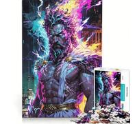 Rompecabezas de 1000 Piezas para Adolescentes Zeus︰ Panteón de neón Juegos relajantes decoración de Pared para cumpleaños Navidad 38x26cm