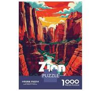 Rompecabezas De 1000 Piezas para Adolescentes Zion National Park Illustration Rompecabezas para Adultos Juegos De Relajación Desafío Difícil Regalo De Cumpleaños, Regalos, 70x50cm/1000pcs