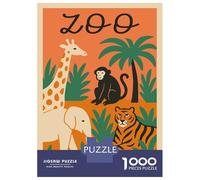Rompecabezas De 1000 Piezas para Adolescentes Zoo Animals Illustration Rompecabezas para Adolescentes Juegos Relajantes Montaje De Patrones Regalos para Amigos Y Familiares 70x50cm/1000pcs