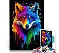 Rompecabezas de 1000 Piezas para Adolescentes Zorro arcoíris Pop Art Fox Co Difícil Difícil Decoración hogar 75x50cm