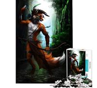 Rompecabezas de 1000 Piezas para Adolescentes Zorro Arquero en la Jungla Juego Educativo Juguete Juego Intelectual Regalo Ideal para cumpleaños Aprendizaje Educativo (Tamaño 75x50cm)