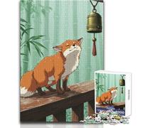 Rompecabezas de 1000 Piezas para Adolescentes Zorro bajo la Lluvia, un Juego de desafío único, Pero Divertido y Divertido, Obra de Arte, Regalo, tamaño 38x26cm