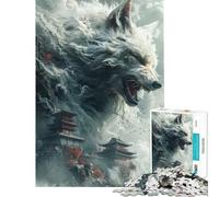 Rompecabezas de 1000 Piezas para Adolescentes Zorro Blanco Templos Chinos Juego Familiar Juguetes educativos Regalo de cumpleaños Divertido y humorístico (tamaño 38x52cm)