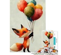 Rompecabezas de 1000 Piezas para Adolescentes Zorro con Globos Juegos relajantes Juguetes adictivos para Cultivar la Paciencia Gran Regalo Un Reto difícil (Tamaño 38x52cm)