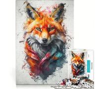 Rompecabezas de 1000 Piezas para Adolescentes: Zorro Curioso y Colorido, Juegos relajantes, Actividades Divertidas para Hacer en casa, cumpleaños y Navidad 38x26cm