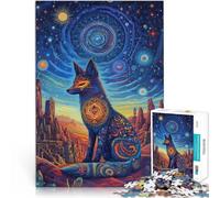 Rompecabezas de 1000 Piezas para Adolescentes Zorro de fantasía Desafío difícil para aliviar el estrés Mejorar el Amor Entre Parejas 52x38cm