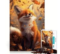 Rompecabezas de 1000 Piezas para Adolescentes Zorro de otoño,Serenidad,Arte de Bordes precisos,Juguete de Entrenamiento Cerebral,Juego para Momentos acogedores,Exhibición de Arte navideño (50x75cm)