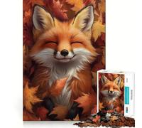 Rompecabezas de 1000 Piezas para Adolescentes Zorro de otoño Sonriente,Corte Suave,Juego de lógica,Tiempo de Juego Relajante,Regalo de cumpleaños para Aficionados (50x75cm)