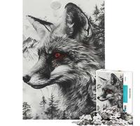 Rompecabezas de 1000 Piezas para Adolescentes Zorro Doble exposición Naturaleza Rompecabezas para Adolescentes Juegos relajantes para divertirse en Familia Ayuda a ejercitar el Cerebro (50x75cm)