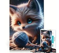 Rompecabezas de 1000 Piezas para Adolescentes Zorro Feliz,diversión con articulaciones Suaves,Regalo para Jugar a la Mente,Juego Relajante,Arte navideño para el Tiempo Libre 38x26cm
