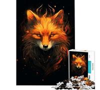 Rompecabezas de 1000 Piezas para Adolescentes Zorro Rojo Misterioso Juego Educativo desafío Juguete para ejercitar la Mente Juego difícil Regalo de Amigo Invisible (tamaño 50x75cm)