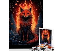 Rompecabezas de 1000 Piezas para Adolescentes Zorro Rojo Misterioso Juguete antiestrés Regalo para Mujeres y Hombres Juego Educativo desafío Educativo tamaño 50x75cm