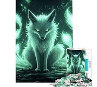 Rompecabezas de 1000 Piezas para Adolescentes Zorro Verde místico Un Reto para completar Decoración Juegos relajantes para Mayores de 14 años (50x75cm)
