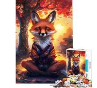 Rompecabezas de 1000 Piezas para Adolescentes Zorro Zen meditando Ideal para divertirse en casa Una Obra de Arte para armar Juguetes para Mayores de 14 años (38x52cm)