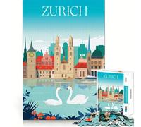 Rompecabezas de 1000 Piezas para Adolescentes, Zúrich, Suiza Juego de Ajuste preciso Desarrollo Mental Diversión Ocio Tiempo de diversión Navidad Arte para el hogar (38x52cm)