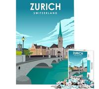 Rompecabezas de 1000 Piezas para Adolescentes Zúrich Suiza Juego de Arte desafiante Juguete para ejercitar la Mente Alivia el estrés Regalo de cumpleaños Tamaño 38x52cm