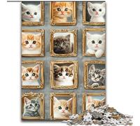 Rompecabezas de 1000 Piezas para Adultos, 50x75cm, diseño de Gatitos, Ideal para Hacer uno Mismo, un Juego Decorativo Que desafía el Cerebro y es un Juguete Interactivo para Toda la Familia