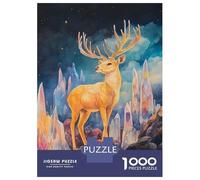 Rompecabezas De 1000 Piezas para Adultos A Golden Deer Stands on Rompecabezas para Adolescentes Juego Práctico Desafío Difícil Regalo De Cumpleaños, Regalos, 38x26cm/1000pcs