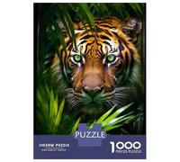 Rompecabezas De 1000 Piezas para Adultos A Tiger in Jungle Rompecabezas para Adultos Juguetes Antiestrés Carrera De Velocidad Manual Interacción Entre Padres E Hijos 52x38cm/1000pcs