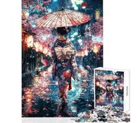 Rompecabezas de 1000 Piezas para Adultos A través de la Lluvia Ella florece Juego práctico para Mejorar la Memoria Juguete Decorativo para la Pared Regalo para Reducir el estrés (50x75cm)