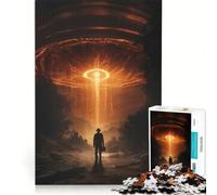 Rompecabezas de 1000 Piezas para Adultos Abducción alienígena por ovnis Juegos Familiares desafiante para completar Que Mejora el Amor Entre Parejas 38x26cm
