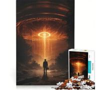 Rompecabezas de 1000 Piezas para Adultos Abducción alienígena por ovnis Juguete Educativo interacción Entre Padres e Hijos cumpleaños y Navidad 50x75cm