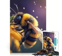 Rompecabezas de 1000 Piezas para Adultos Abeja Entre Flores,Juego de Bordes, Juego cognitivo,Regalo,Juego de Ocio,Actividad de cumpleaños (38x26cm)
